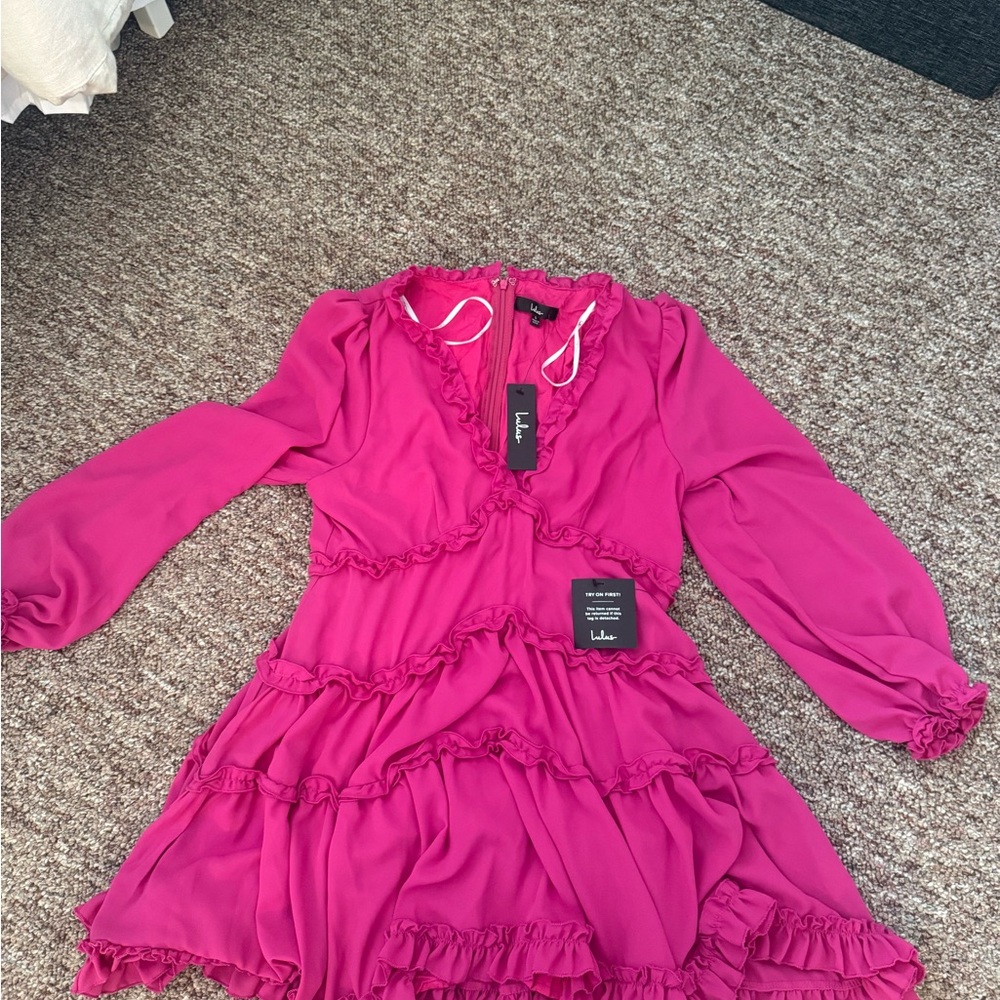 Lulu's Fuchsia Ruffled Dress